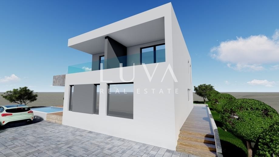 Zadar, Rtina, building plot with permit, 250 m from the beach