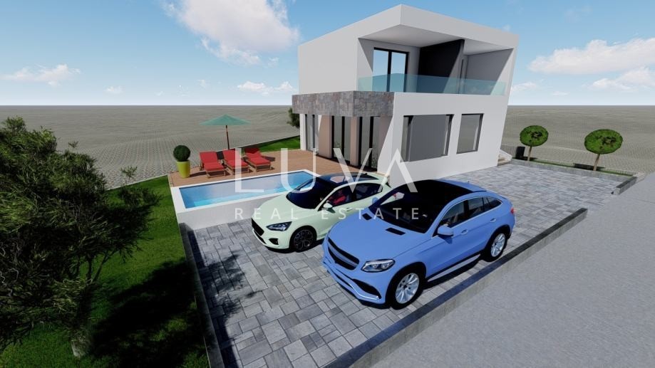Zadar, Rtina, building plot with permit, 250 m from the beach