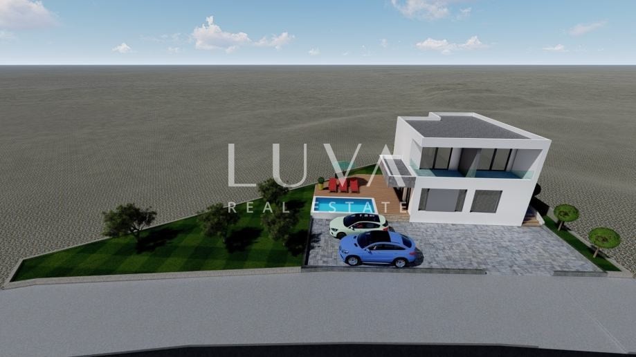 Zadar, Rtina, building plot with permit, 250 m from the beach