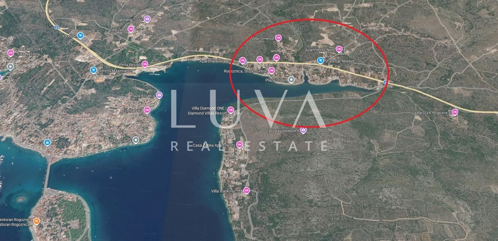 Rogoznica, Podglavica, baugrundstück mit 510 m² und meerblick