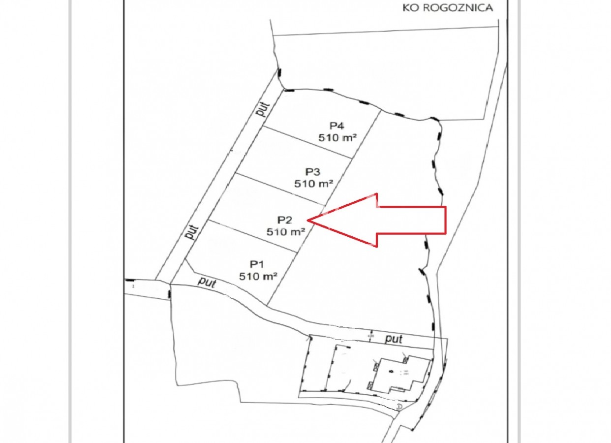 Rogoznica, Podglavica, 510 m² building plot with sea view for sale
