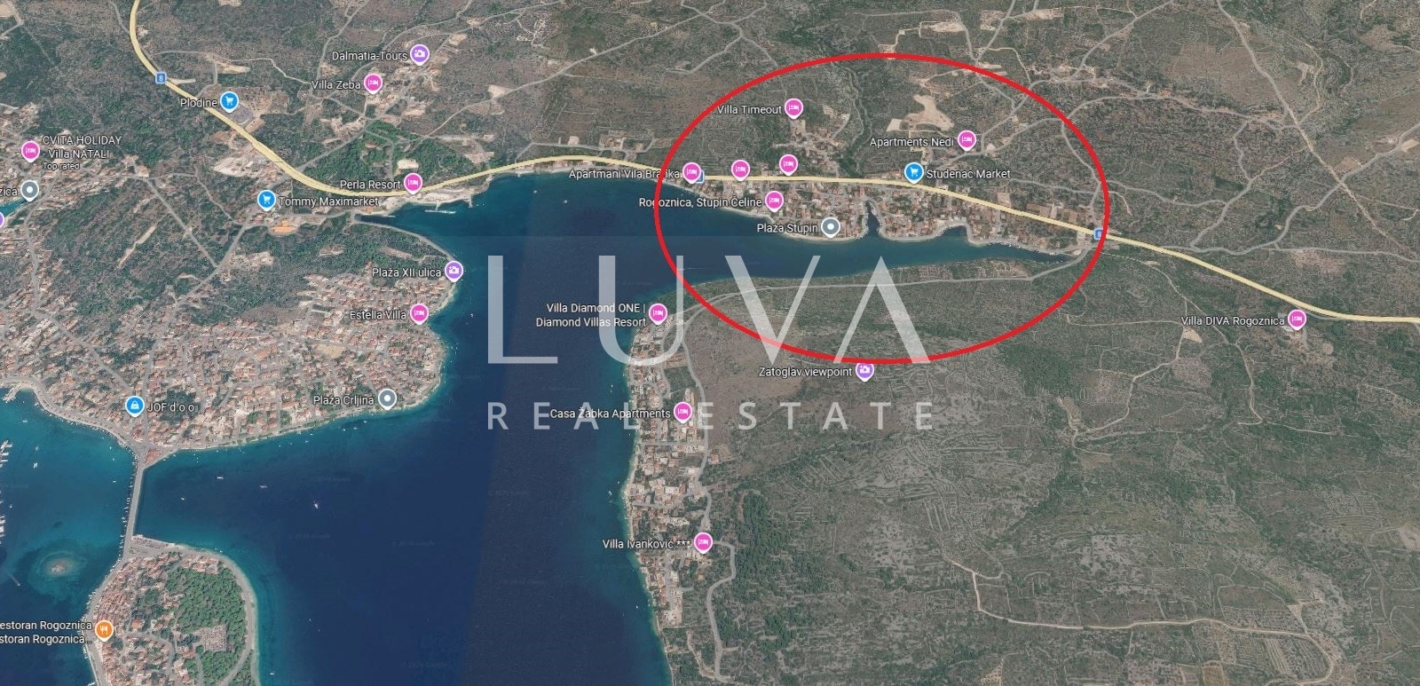 Rogoznica, Podglavica, 510 m² building plot with sea view for sale