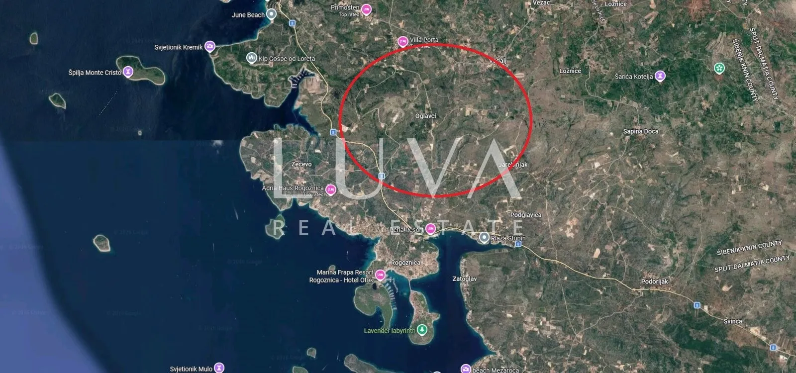 Rogoznica, Oglavci, attractive building plots with sea view