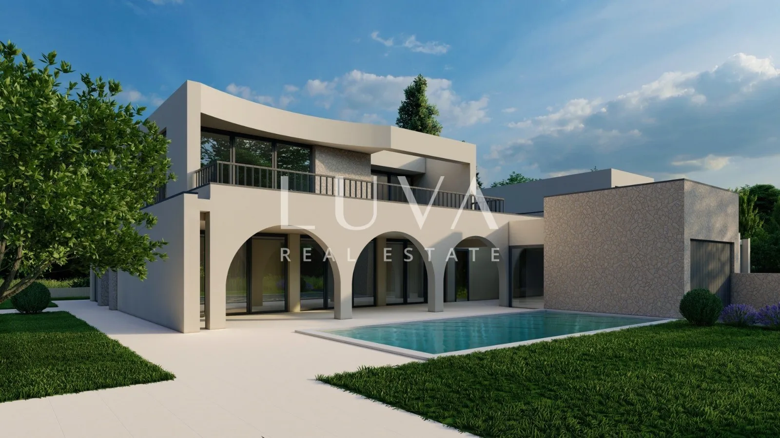 Istria, Kaštelir, luxury house with pool and sea view, NKP 244 m²