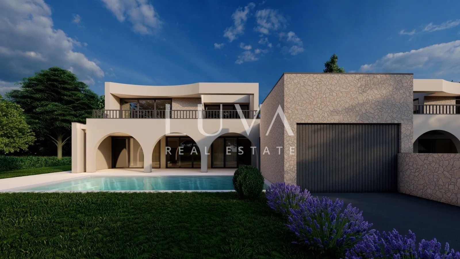 Istria, Kaštelir, luxury house with pool and sea view, NKP 244 m²