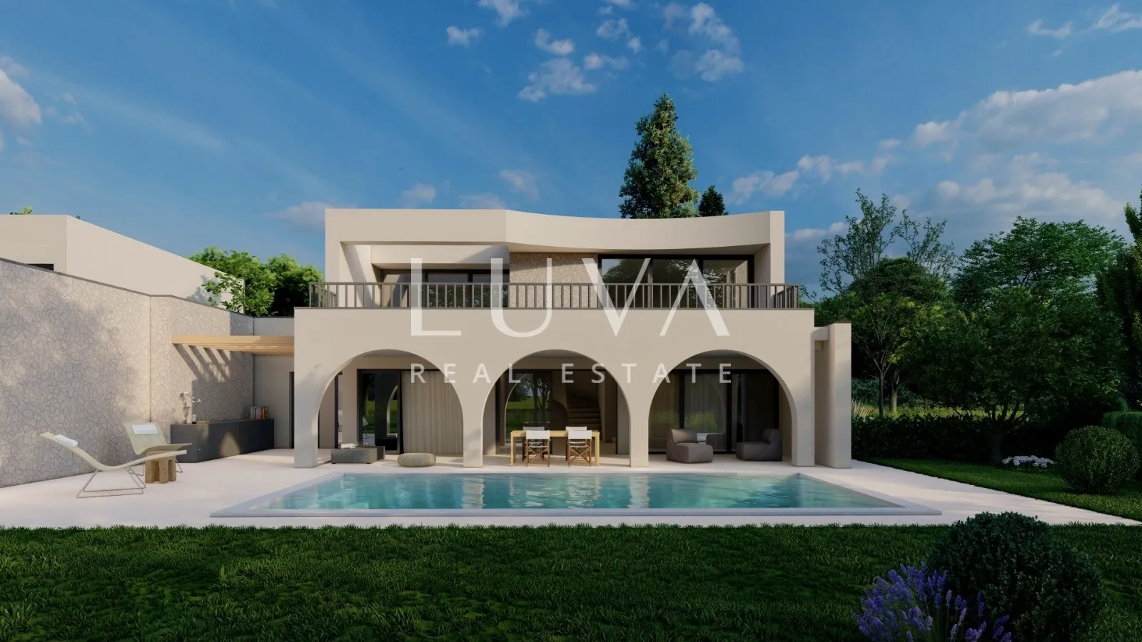 Istria, Kaštelir, luxury house with pool and sea view, NKP 244 m²