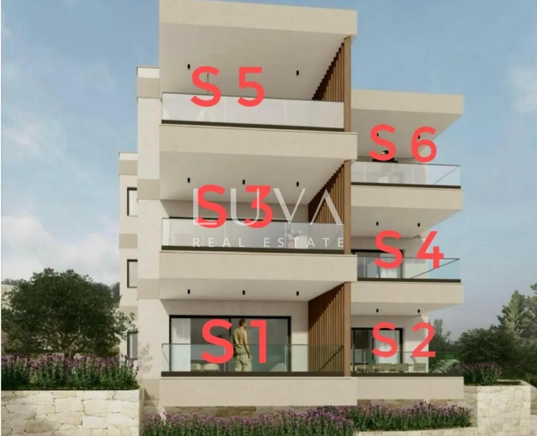 Čiovo, Neubauwohnung mit Meerblick, Wohnung DZ/S1, 65 m²