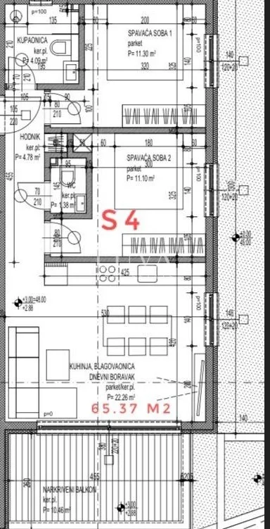 Čiovo, New Build Apartment with Sea View, Apartment DZ/S4, 63 m²