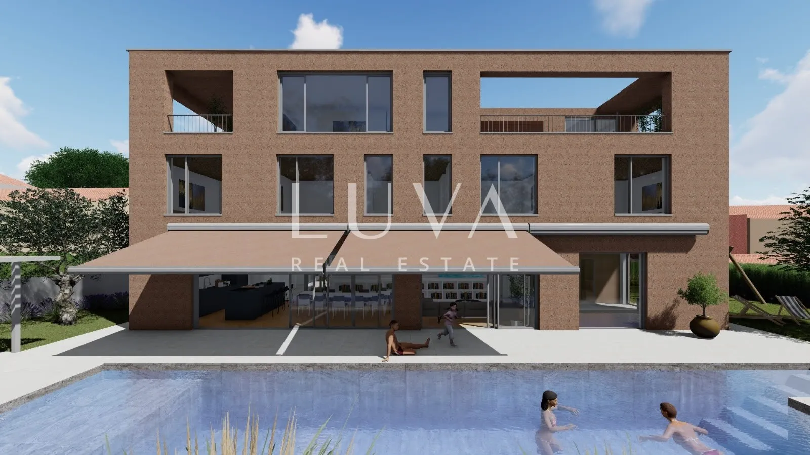 Istria, Poreč, modern house with a pool and a cinema hall, 398.10 m²