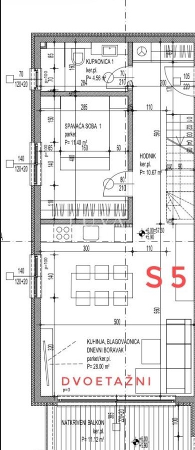 Čiovo, novogradnja s pogledom na more, Penthouse GZ/S5 NKP 90 m2