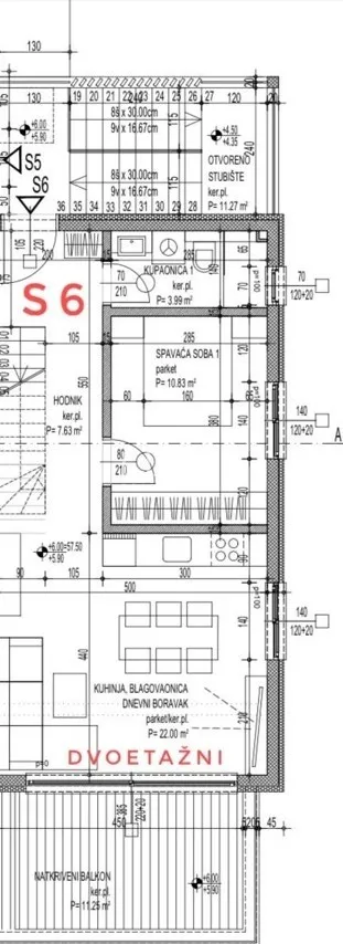 Čiovo, Neubauwohnung mit Meerblick, Penthouse GZ/S6, 79 m²