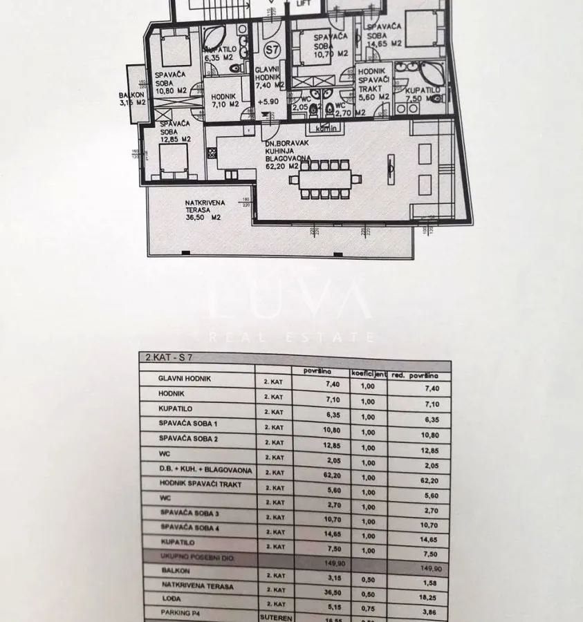 Makarska, 5 room apartment 182 m² with terrace and parking, new construction