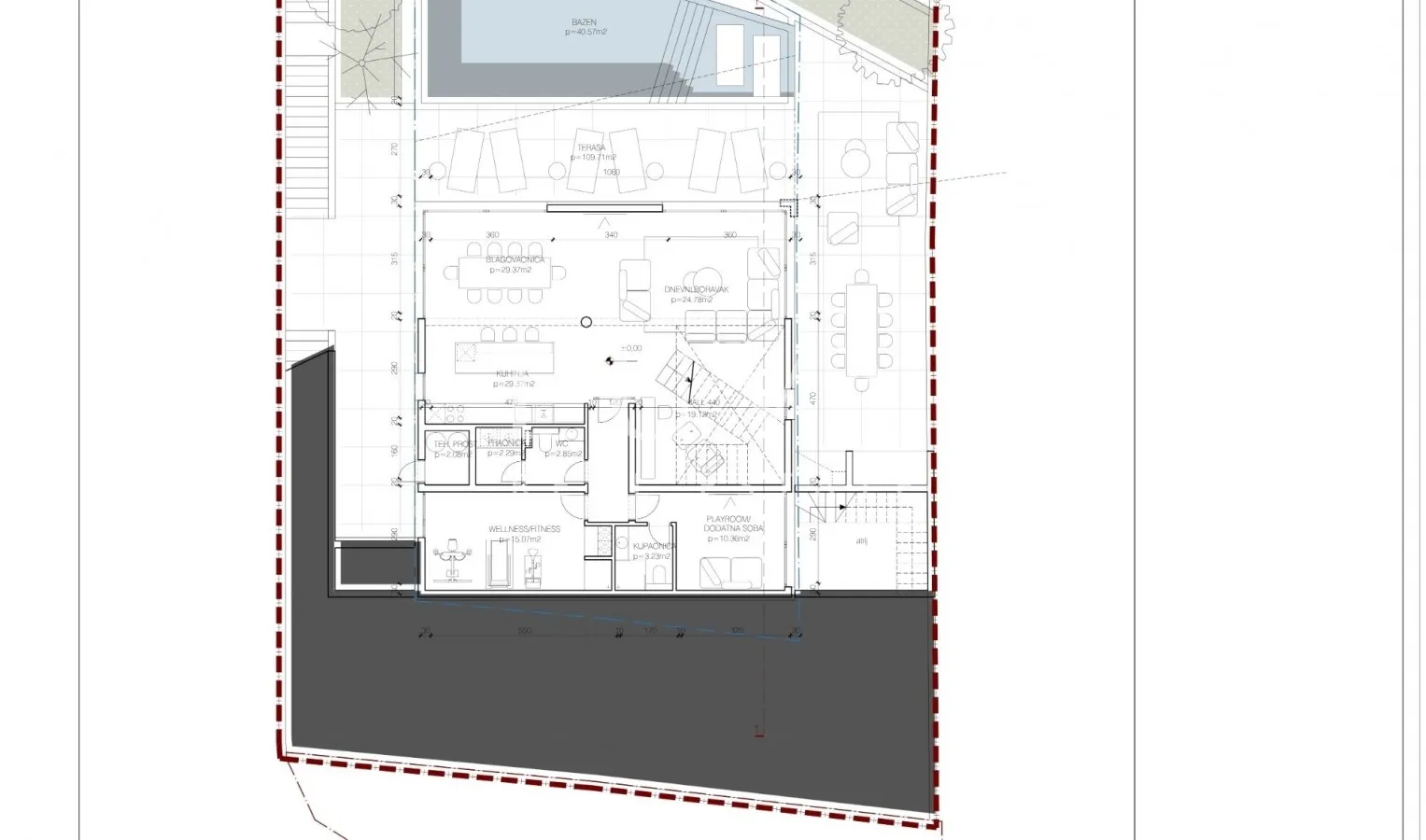 Čiovo, Trogir, moderna kuća 285 m² s bazenom i pogledom na more
