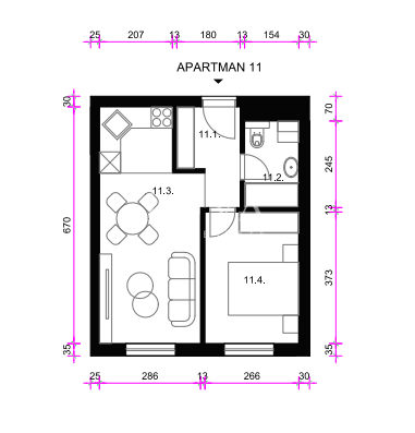 Zagreb, Osten - Neubauwohnung A11, 36m2