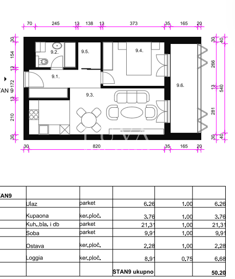 Zagreb, istok - Novogradnja stan S9, 50m2