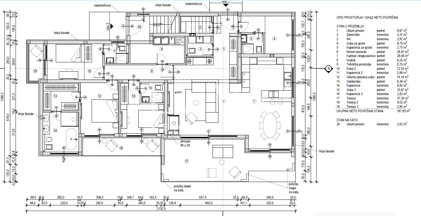 Rijeka, Kostrena, 5 room apartment 198 m2 with pool for sale