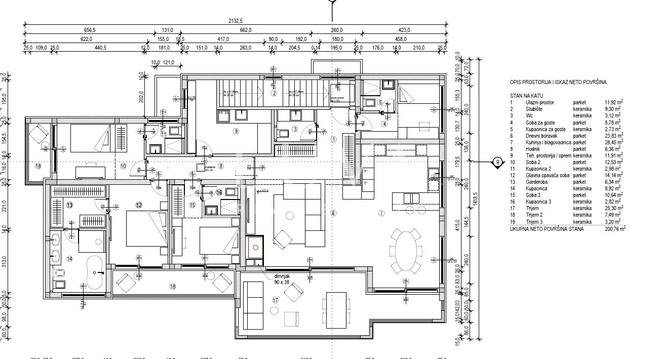 Rijeka, Kostrena, 5-Zimmer-Wohnung 200 m2 mit Meerblick, zu verkaufen