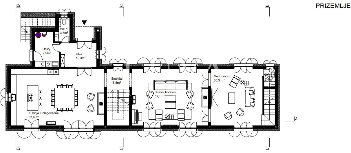 Istria, Kanfanar, magnificent family house, roh-bau stage