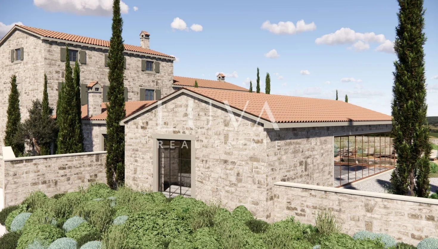 Istria, Kanfanar, magnificent family house, roh-bau stage