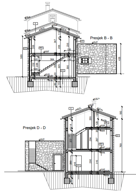Istria, Kanfanar, magnificent family house, roh-bau stage