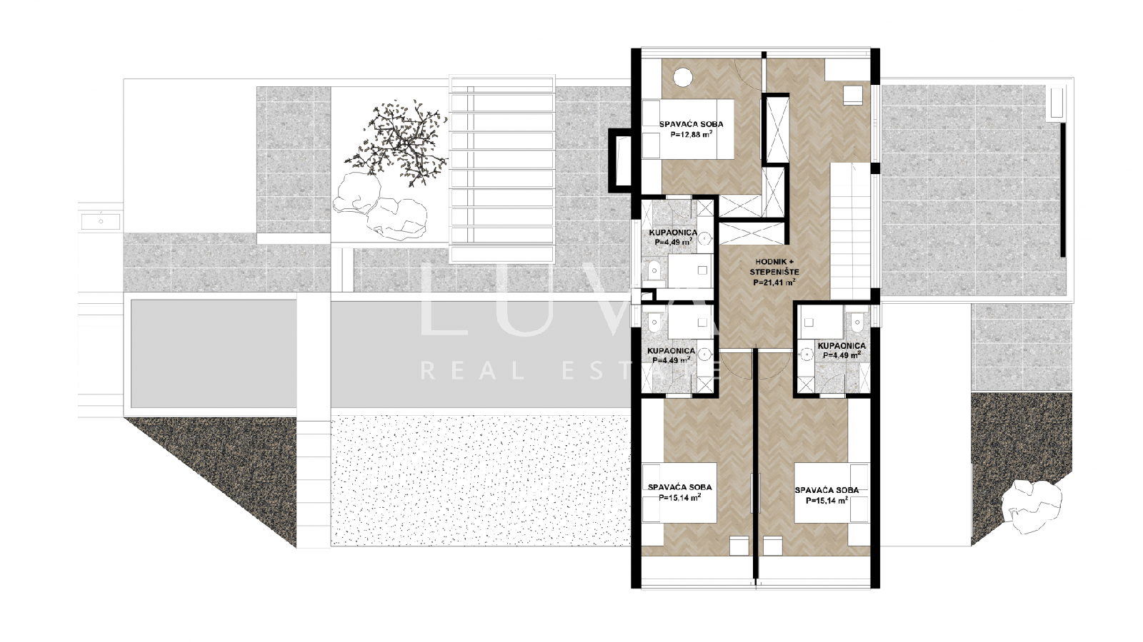 Rogoznica, Jarebinjak, modern house 237m2 with pool for sale