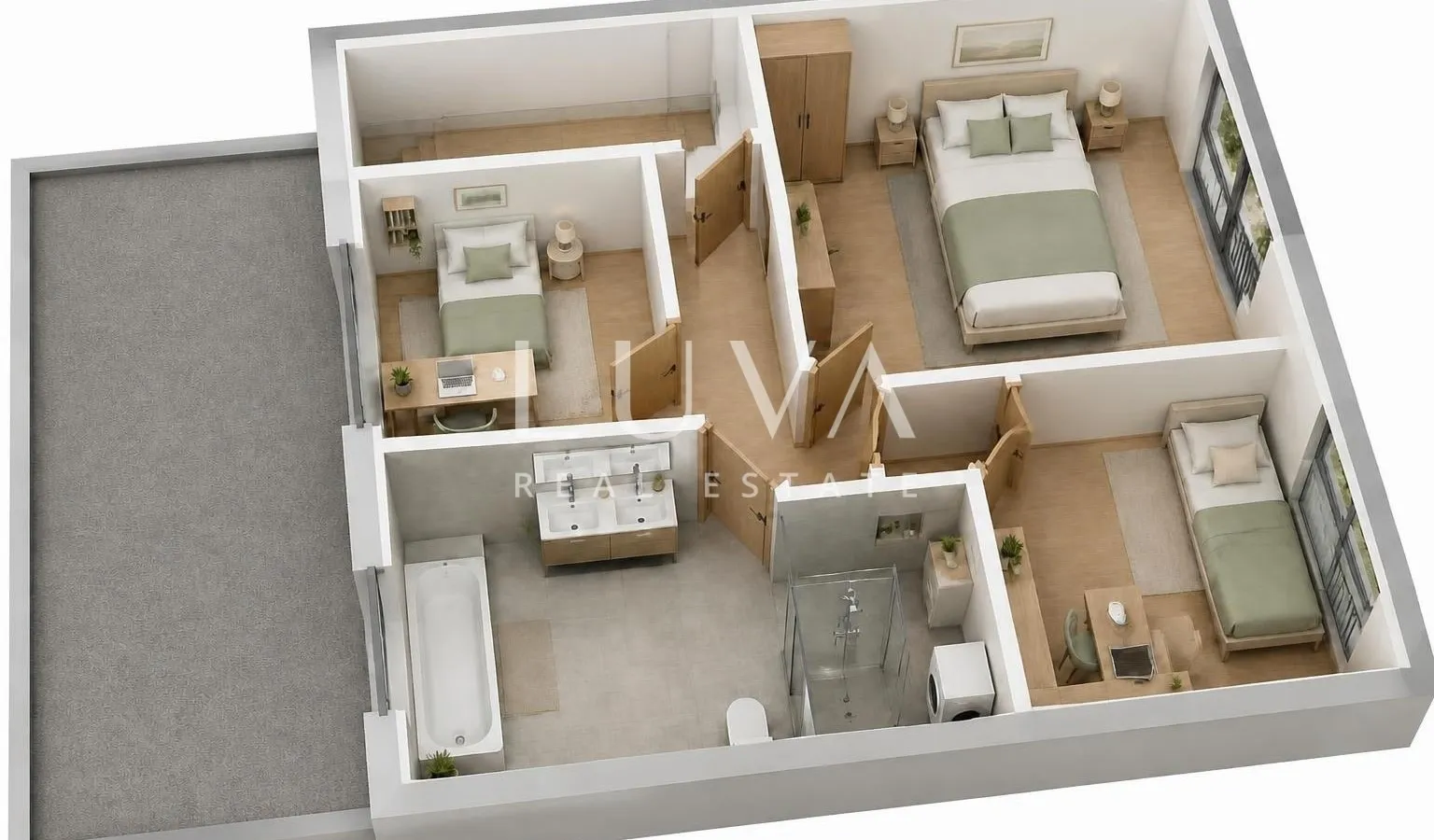 Zagreb, Donje Vrapče, two story 5 room apartment in a new building