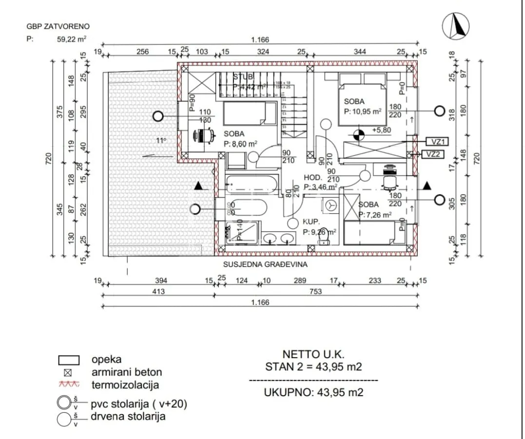 Zagreb, Donje Vrapče, two story 5 room apartment in a new building