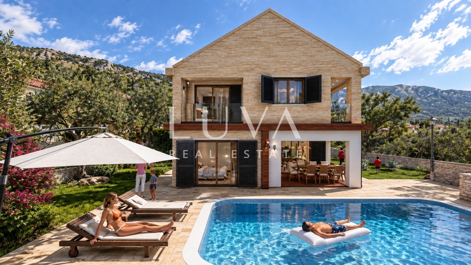 Brač, Bol, modern Mediterranean house 165 m2 with pool, for sale