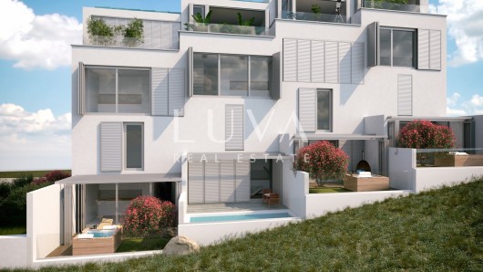Pag, Šimuni, kuća u nizu 155,36m2 NKP, novogradnja na prodaju