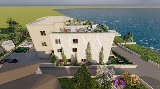 Pag, Mandre, luksuzni penthouse prvi red do mora, NKP 119,78 m2, stan S7